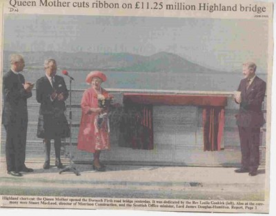 Newspaper cutting of the opening of the Dornoch Bridge