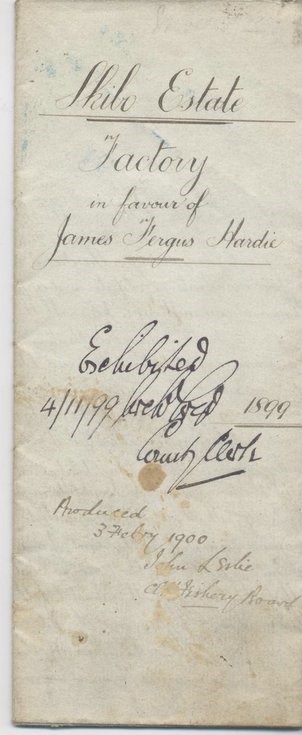 Contract of appointment James Hardie Factor of Skibo 1899