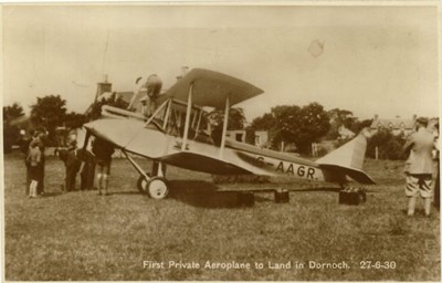 First Private aeroplane to Land in Dornoch 27.06.30