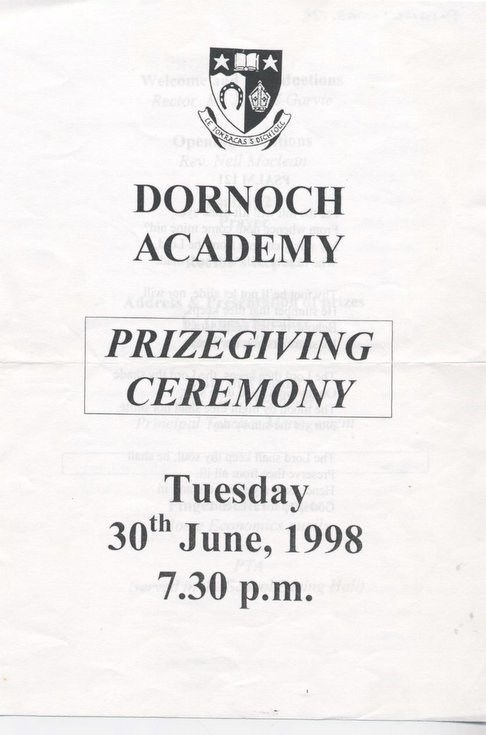 Dornoch Academy Prizegiving 1998