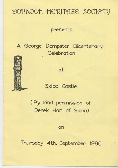 Skibo Castle - bicentenary of George Dempster