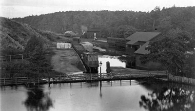 Photograph of Dornoch Railway Station flooded