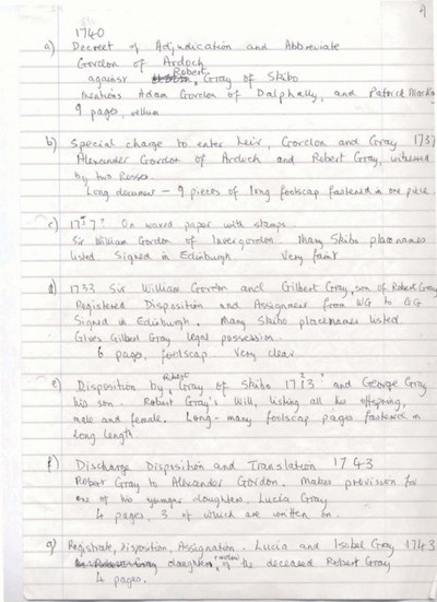 Notes on Skibo 1727 - 1743