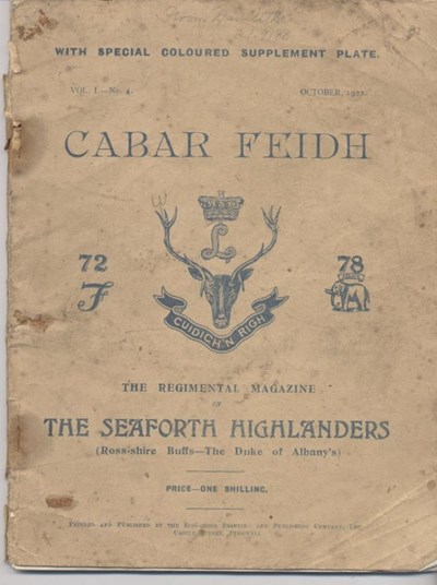 The Seaforth Highlanders Regimental Magazine  1922