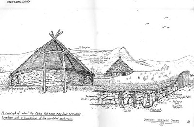 Hut circle and souterrain