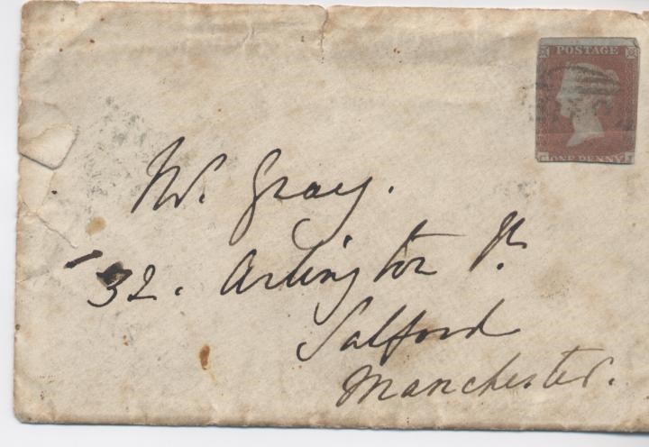 Envelope with imperforate Queen Victoria Stamp 1841