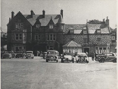 Car Rally at Sutherland Arms Hotel Dornoch 1930s