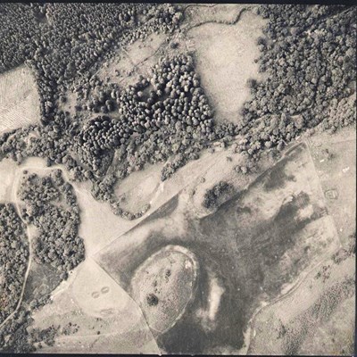 Aerial photograph of ring ditch at Cyderhall 