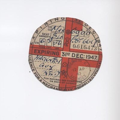 Bus road tax disc 1947