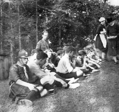 Scout group feeding