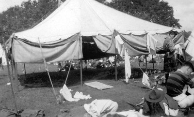 Airing the tents at Scout Camp