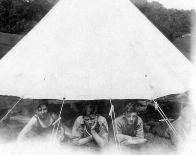 Scouts at rest in a bell tent