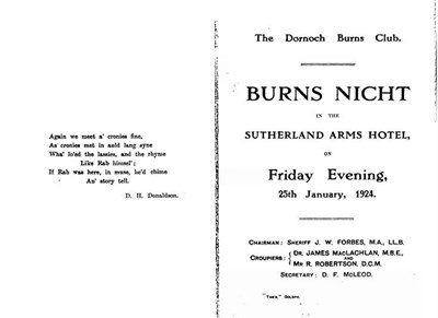 Burns night 1924 report.