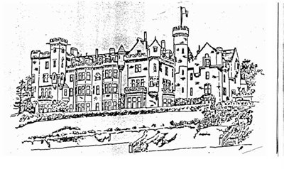 Sketch of Skibo Castle after remodelling