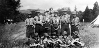 Group of scouts at camp