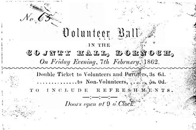 Ticket to Volunteer Ball 1862