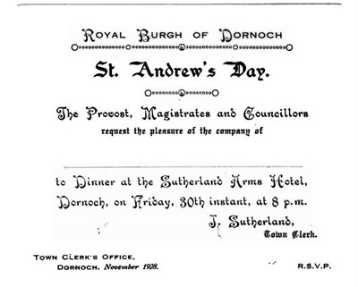 St Andrew's day dinner 1928
