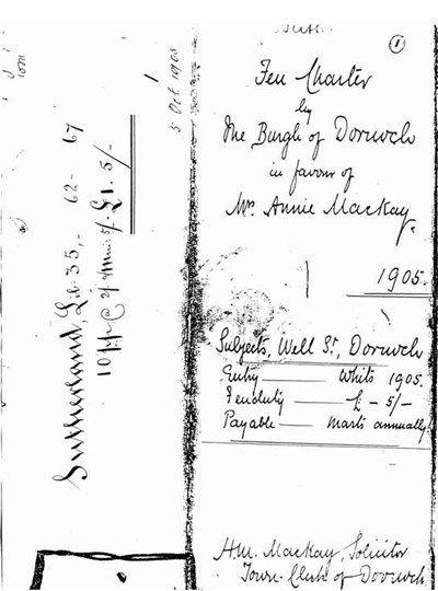 Feu charter Burgh of Dornoch/Annie Mackay 1905