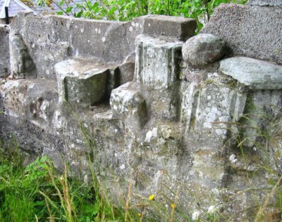 St Gilbert St Dornoch garden - re-use of ruin stone