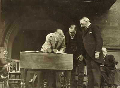 Duke of Sutherland signing Freedom Document 1928