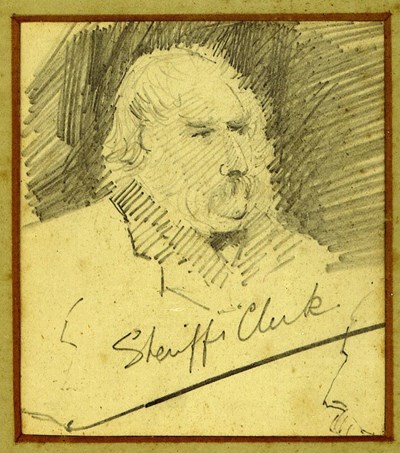 Donald Taylor Sheriff's Clerk 1846-1895 - pencil drawing