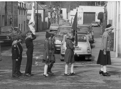Dornoch Cubs and Brownies on parade 1988 - 1989