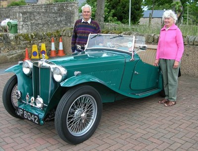 Mr & Mrs Duncan Matheson with MG TC car
