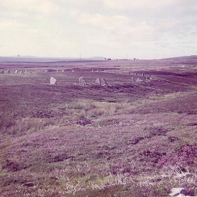 Stone Circle (believed to be ) at Achavanich III ~ Horse-shoe shape and Loch Sternster