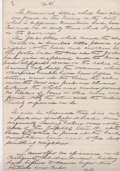 Information on memorial stone from Dunrobin nursery 1881