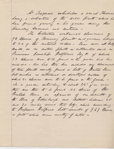 Notes on Mr Traquair's herbarium c 1879