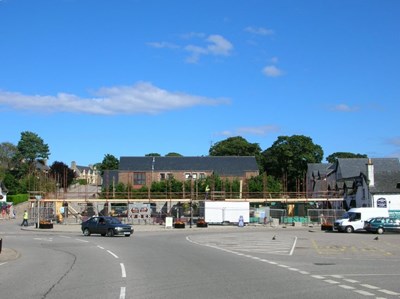Early stages of construction on old Sutherland Arms Hotel site
