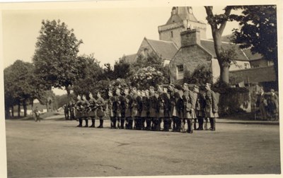 Seaforth Highlanders on parade in The Square, Dornoch 1939