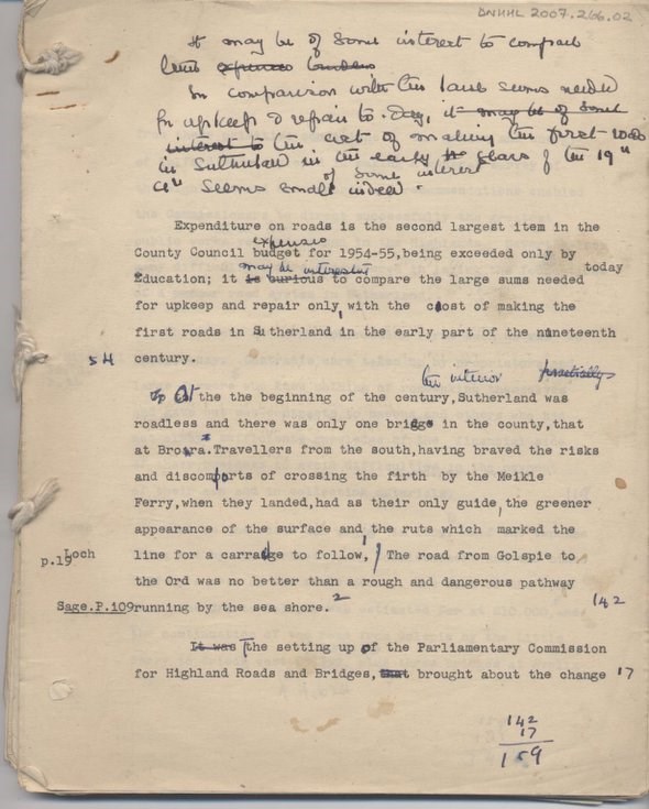 Notes on road building in Sutherland