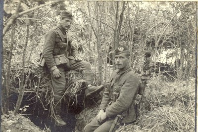 Machine Gun position outside a wood at Venizel