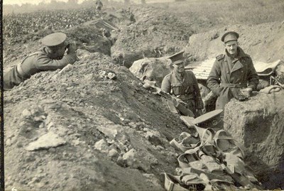 Front trench at St Marguerite with Artillery Officer