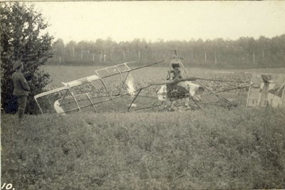 Burnt German aeros between Marne & Aisne