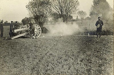 No.1 gun fired barrel at limit of reach