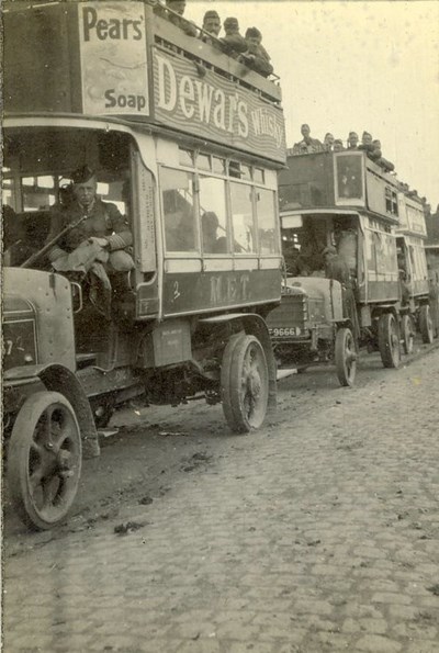Bus transport to the trenches Vlamertinghe to Levantie