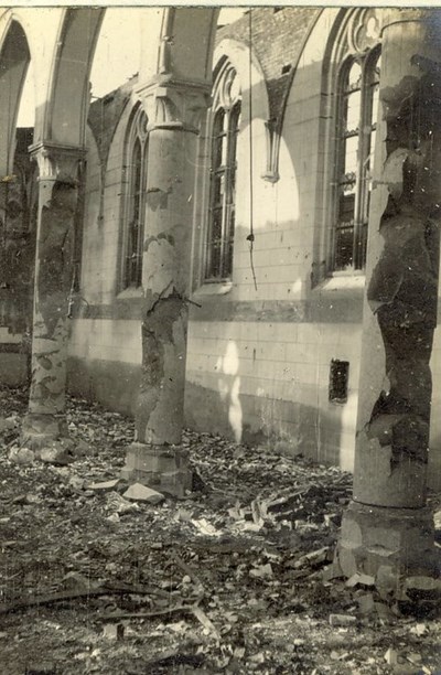Interior of Church destroyed by German guns