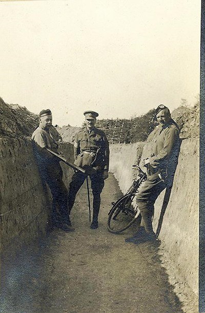 Maj.Chaplin, Maj.Heywood, Capt.Darling in Communication trench