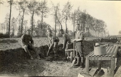 Men working on Communication trench