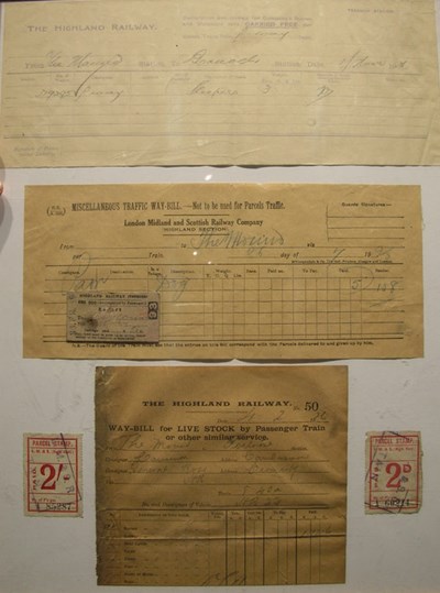Highland Railway waybills and parcel stamps