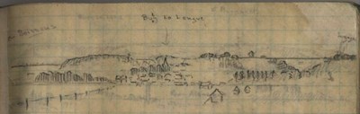 Sketch from War diary of  Capt Ronald Hugh Walrond Rose