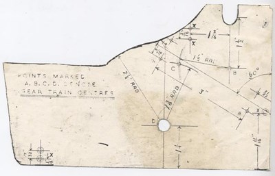 Template with marking of Gear Train Centres