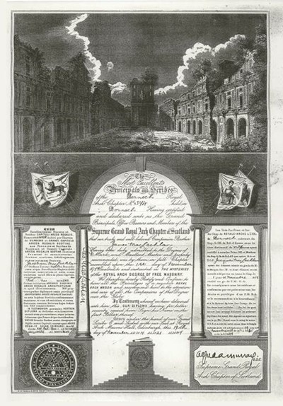 Freemasons' diploma ~ James MacLachlan