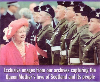 Queen Mother inspecting troops 1991