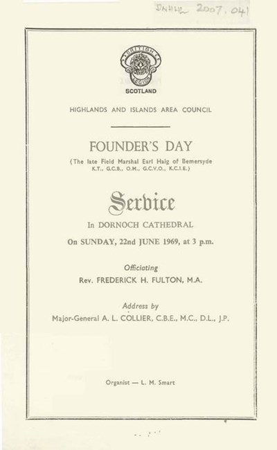 Founder's Day Order of Service
