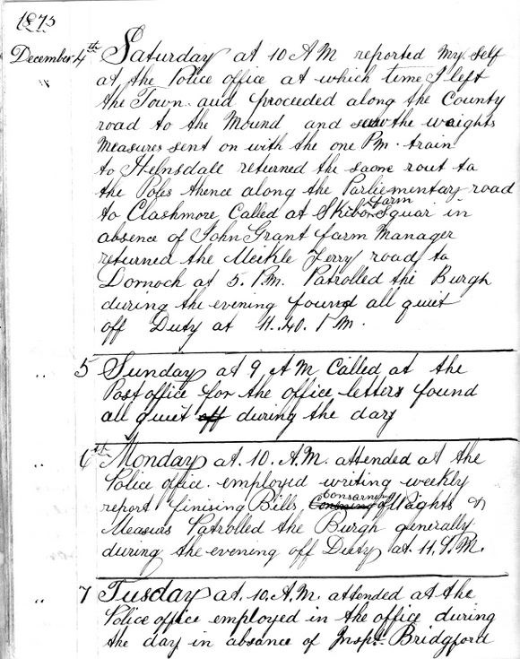 Police diary 1874-1878