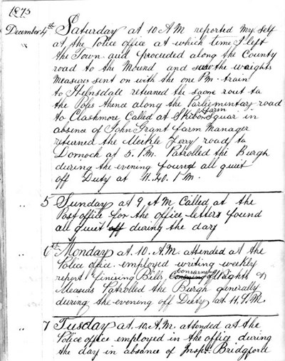 Police diary 1874-1878