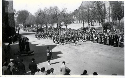 Parade of Territorials in Dornoch Square